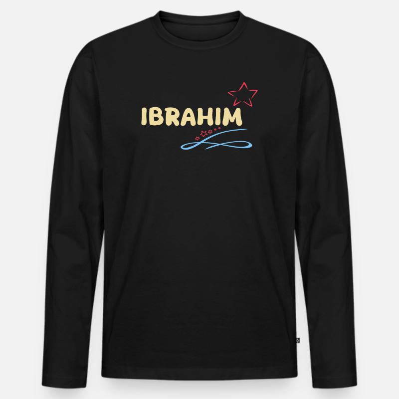 Geschenk Ibrahim - Männer Premium Bio Langarmshirt - Schwarz