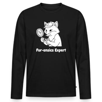 Fur-ensics Expert Détective Patte - T-shirt manches longues Premium bio Homme - noir - Devant - Nico (187cm)