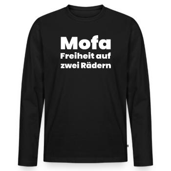 Mobylette - T-shirt manches longues Premium bio Homme - noir - Devant - Nico (187cm)