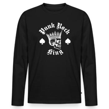 Punk Rock King Logo-Design - Männer Premium Bio Langarmshirt - Schwarz - Vorne - Nico (187cm)
