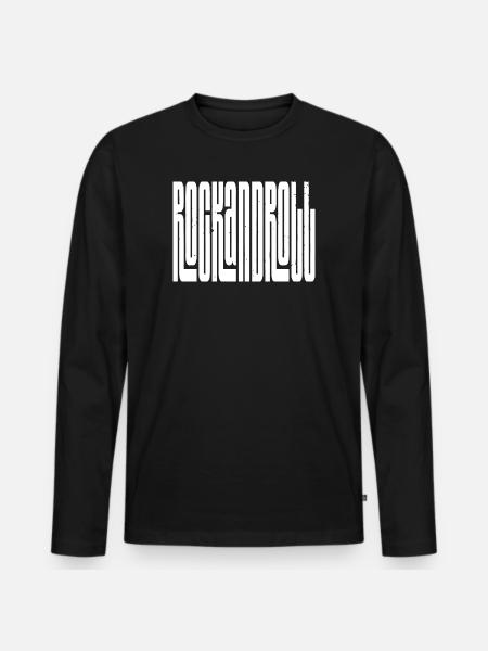 rock and roll bold logo design - Men's Premium Organic Long Sleeve Shirt - black