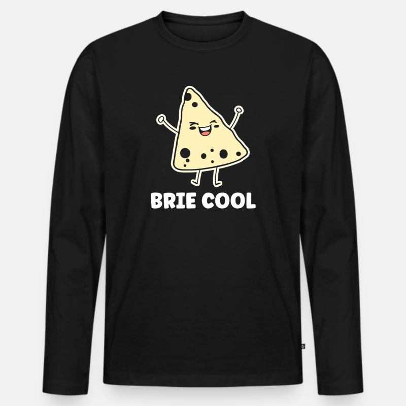 Humor Brie-Käse - Männer Premium Bio Langarmshirt - Schwarz