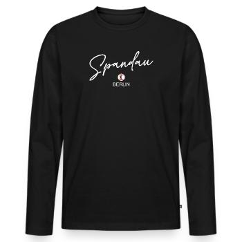 Spandau - Berlin Flag - Berlin Bear - Men's Premium Organic Long Sleeve Shirt - black - Front - Nico (187cm)