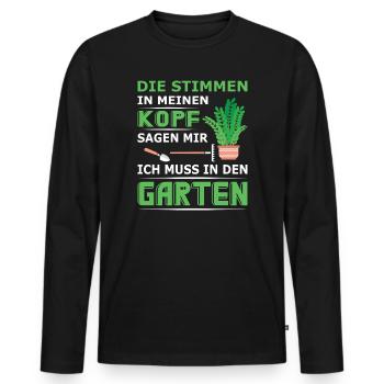 Garden Gardener Gardening Gardening Gardening Gardening - Men's Premium Organic Long Sleeve Shirt - black - Front - Nico (187cm)