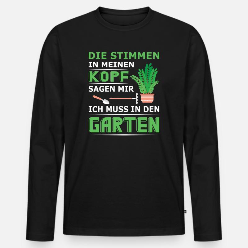 Garten Gärtner Gärtnern Gartenarbeit Gartenarbeit - Männer Premium Bio Langarmshirt - Schwarz