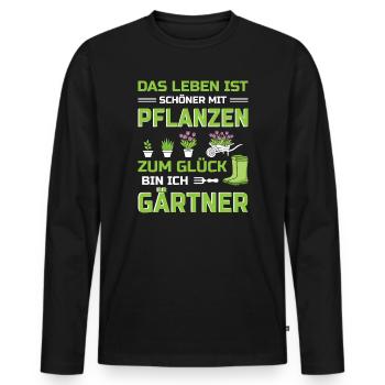 Garden Gardener Gardening Gardening Gardening Gardening - Men's Premium Organic Long Sleeve Shirt - black - Front - Nico (187cm)