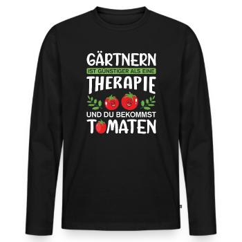 Garden Gardener Gardening Gardening Gardening Gardening - Men's Premium Organic Long Sleeve Shirt - black - Front - Nico (187cm)