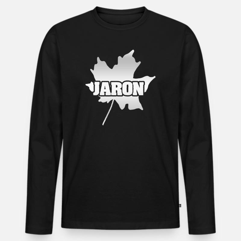Jaron Jaron - Männer Premium Bio Langarmshirt - Schwarz