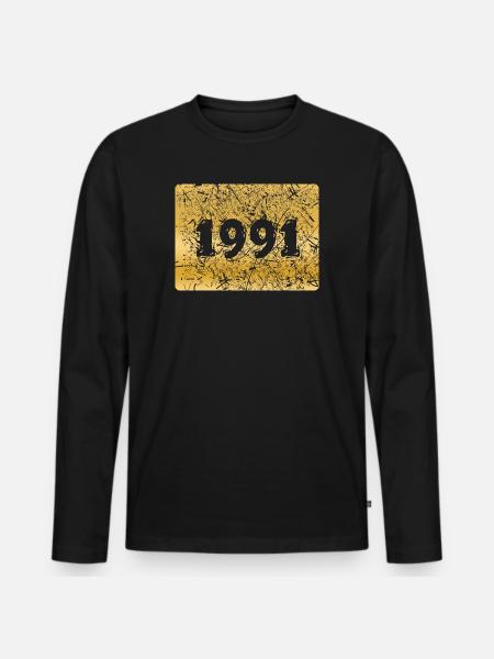 Numéro 1991 - T-shirt manches longues Premium bio Homme - noir