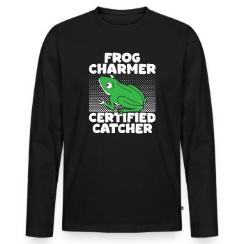 Frog Catcher Charmer Cretified Frog - Männer Premium Bio Langarmshirt - Schwarz - Vorne - Nico (187cm)