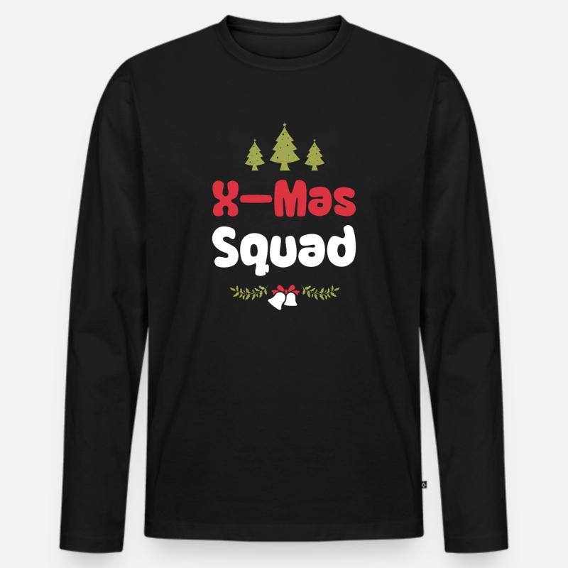 X-Mas Squad - Männer Premium Bio Langarmshirt - Schwarz