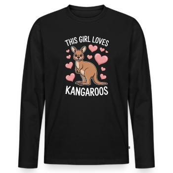 Kangaroo Spruch Mädchen Lustige Kangaroo Geschenk - Männer Premium Bio Langarmshirt - Schwarz - Vorne - Nico (187cm)