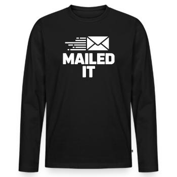Envoyé par la poste, cadeau de facteur pour les facteurs - T-shirt manches longues Premium bio Homme - noir - Devant - Nico (187cm)