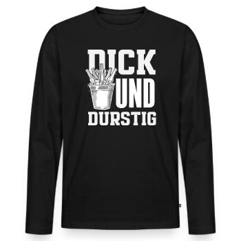 Funny Father's Day Gift Dad Beer - Men's Premium Organic Long Sleeve Shirt - black - Front - Nico (187cm)