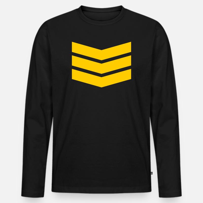 Chevron Stack Fettes Muster - Männer Premium Bio Langarmshirt - Schwarz