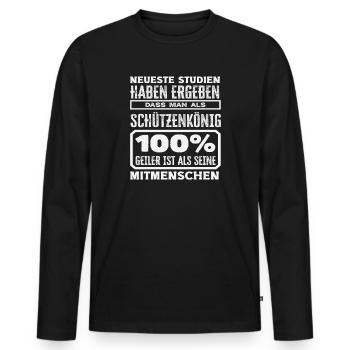 Schützenkönig Geiler Lustiger Schützenfest Spruch - Männer Premium Bio Langarmshirt - Schwarz - Vorne - Nico (187cm)