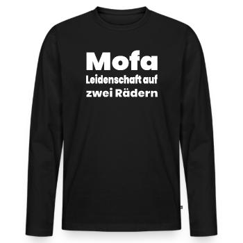 Mobylette - T-shirt manches longues Premium bio Homme - noir - Devant - Nico (187cm)