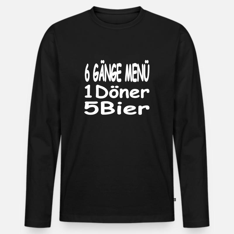 Bier - Männer Premium Bio Langarmshirt - Schwarz