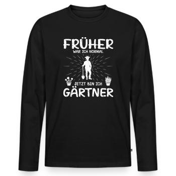 Garten Gärtner Gärtnern Gartenarbeit Gartenarbeit - Männer Premium Bio Langarmshirt - Schwarz - Vorne - Nico (187cm)