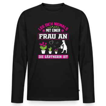 Garden Gardener Gardening Gardening Gardening Gardening - Men's Premium Organic Long Sleeve Shirt - black - Front - Nico (187cm)