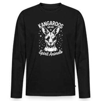 Kangaroo Spruch Kangaroo Lustige Kangaroo Geschenk - Männer Premium Bio Langarmshirt - Schwarz - Vorne - Nico (187cm)