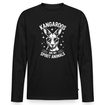 Kangaroo Spruch Kangaroo Lustige Kangaroo Geschenk - Männer Premium Bio Langarmshirt - Schwarz - Vorne - Nico (187cm)