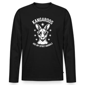 Kangaroo Spruch Kangaroo Lustige Kangaroo Geschenk - Männer Premium Bio Langarmshirt - Schwarz - Vorne - Nico (187cm)