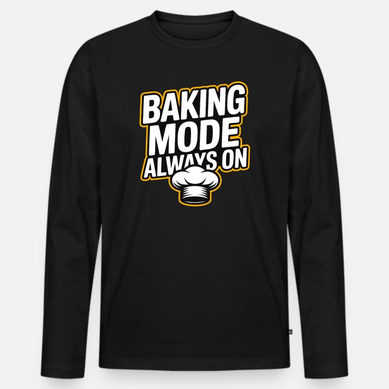 Backmodus Immer An - Männer Premium Bio Langarmshirt - Schwarz