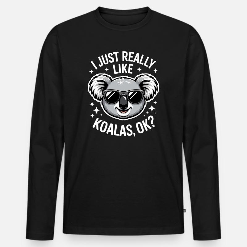 Koala Spruch Koalas Lustiges Koala Geschenk - Männer Premium Bio Langarmshirt - Schwarz