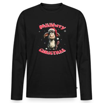 Mäährry Christmas Schäfchen - Männer Premium Bio Langarmshirt - Schwarz - Vorne - Nico (187cm)