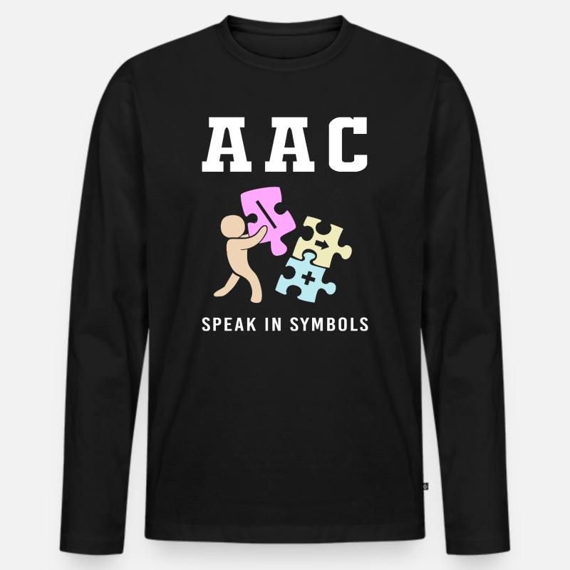 AAC Kommunikation Gebärdensprache SLP - Männer Premium Bio Langarmshirt - Schwarz