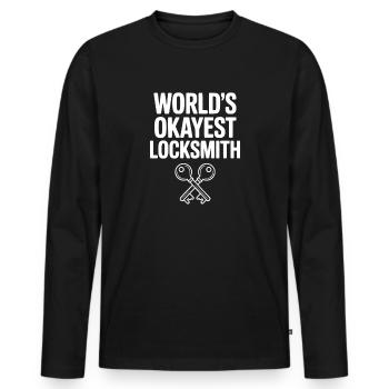 Der okayste Schlosser der Welt - Männer Premium Bio Langarmshirt - Schwarz - Vorne - Nico (187cm)