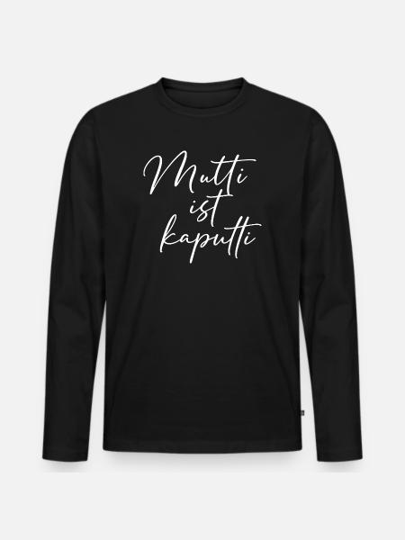 Mom is broken (white) / hand lettering design - Men's Premium Organic Long Sleeve Shirt - black