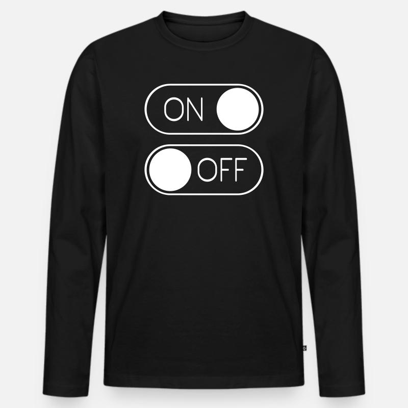 Toggle Graphic On Off Switch - Men's Premium Organic Long Sleeve Shirt - black