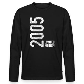 20th Birthday Man Woman 20 Years 2005 Decoration Funny - Men's Premium Organic Long Sleeve Shirt - black - Front - Nico (187cm)