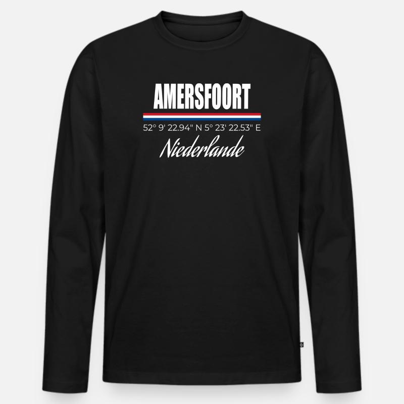 Amersfoort - Männer Premium Bio Langarmshirt - Schwarz
