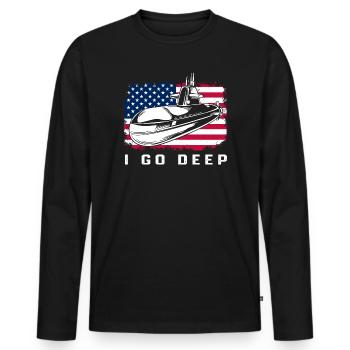 6. Juli Uboot Submarine Veteran Marine USA - Männer Premium Bio Langarmshirt - Schwarz - Vorne - Nico (187cm)