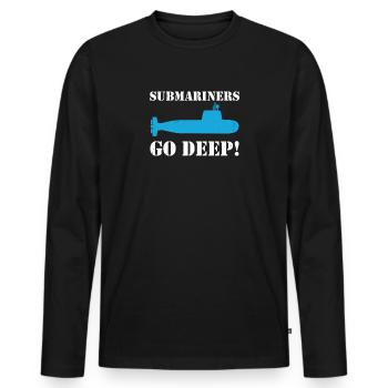 5. Juli Submarine Marine USA Uboot Veteran - Männer Premium Bio Langarmshirt - Schwarz - Vorne - Nico (187cm)