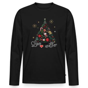 Christmas tree decorated - Men's Premium Organic Long Sleeve Shirt - black - Front - Nico (187cm)