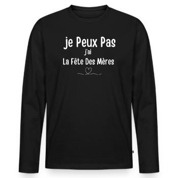 Je Peux Pas J'ai La Fête Des Mères - T-shirt manches longues Premium bio Homme - noir - Devant - Nico (187cm)