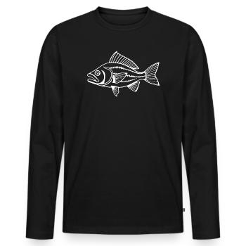 Fish Angler T-shirt Cadeau Angler - T-shirt manches longues Premium bio Homme - noir - Devant - Nico (187cm)