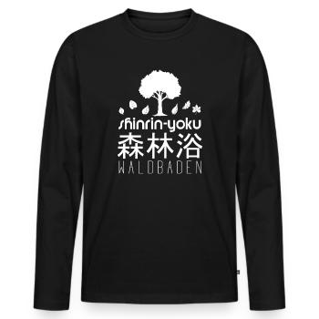 Waldbaden Wald Natur Bäume Shinrin-Yoku Geschenk - Männer Premium Bio Langarmshirt - Schwarz - Vorne - Nico (187cm)