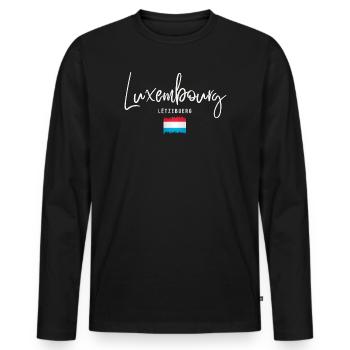 Made in Luxembourg, Luxembourg roots - Men's Premium Organic Long Sleeve Shirt - black - Front - Nico (187cm)