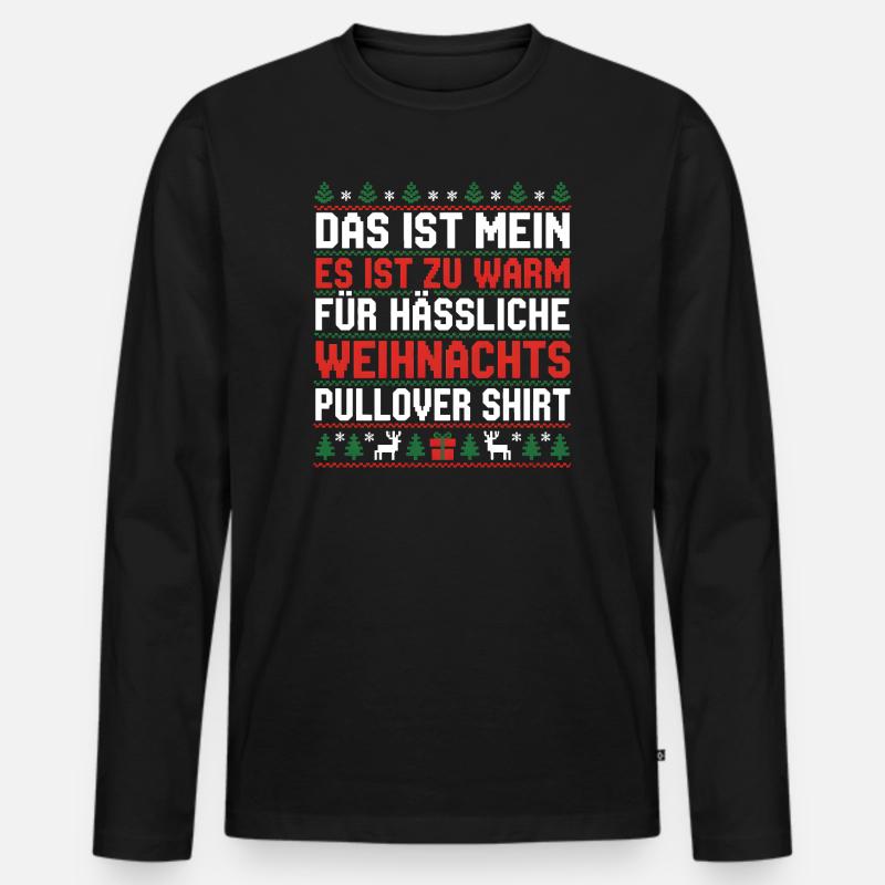 Weihnachten - Männer Premium Bio Langarmshirt - Schwarz