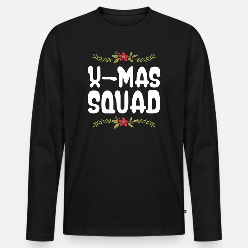 X-Mas Squad - Männer Premium Bio Langarmshirt - Schwarz