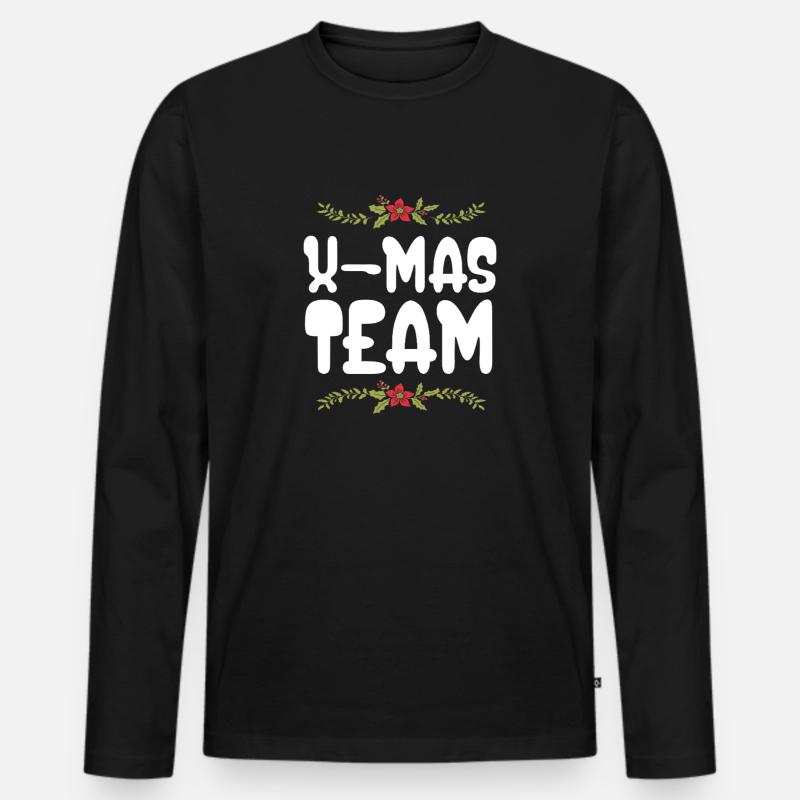 X-Mas Team - Männer Premium Bio Langarmshirt - Schwarz