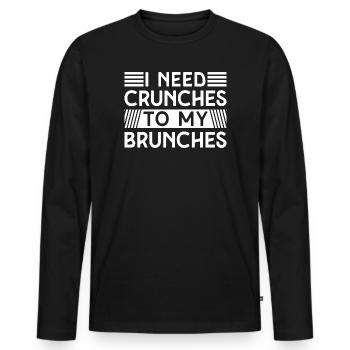 Powerlifting Bodybuilder J’ai besoin de crunches Gym - T-shirt manches longues Premium bio Homme - noir - Devant - Nico (187cm)