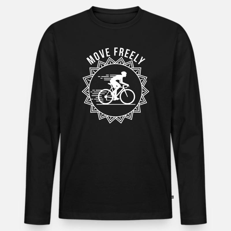 Move Freely - Männer Premium Bio Langarmshirt - Schwarz