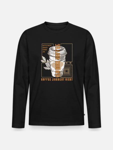 Coffee just does its job retro - Men's Premium Organic Long Sleeve Shirt - black