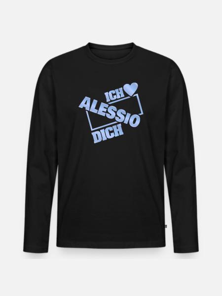 Alessio als Couple - Männer Premium Bio Langarmshirt - Schwarz